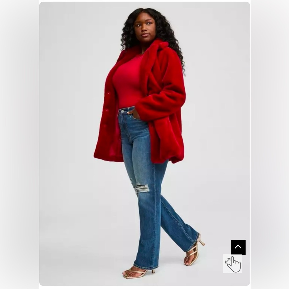 Torrid faux fur long line jacket